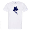 Dessin CHAT Bleu Marine - T-shirt Blanc Col Rond