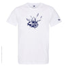 Dessin COCCINELLE Bleu Marine - T-shirt Blanc Col Rond