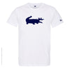 Dessin CROCODILE  Bleu Marine - T-shirt Blanc Col Rond