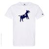 Dessin BULL TERRIER Bleu Marine - T-shirt Blanc Col Rond