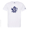 Dessin DRAGON Bleu Marine - T-shirt Blanc Col Rond