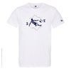 Dessin FOOT Bleu Marine - T-shirt Blanc Col Rond