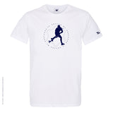 Dessin HOCKEY SALLE Bleu Marine - T-shirt Blanc Col Rond