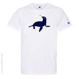 Dessin OTARIE Bleu Marine - T-shirt Blanc Col Rond