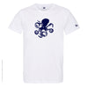 Dessin PIEUVRE Bleu Marine - T-shirt Blanc Col Rond