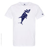 Dessin REQUIN ORIGINE V2 TEXTE VINTAGE Bleu Marine - T-shirt Blanc Col Rond