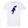 Dessin REQUIN ORIGINE Bleu Marine - T-shirt Blanc Col Rond
