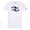 Dessin THONS Bleu Marine - T-shirt Blanc Col Rond