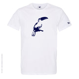 Dessin TOUCAN V1 Bleu Marine - T-shirt Blanc Col Rond