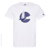 Dessin VOILIER MULTICOQUE Bleu Marine - T-shirt Blanc Col Rond