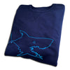 Sweat Mixte Bleu marine Requin brodé au trait