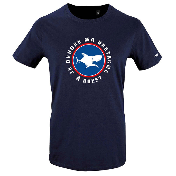T-Shirt Homme - Taille XL - villes de Bretagne et du Monde - Bleu Marine - Homme - Je dévore ma Bretagne à Brest
