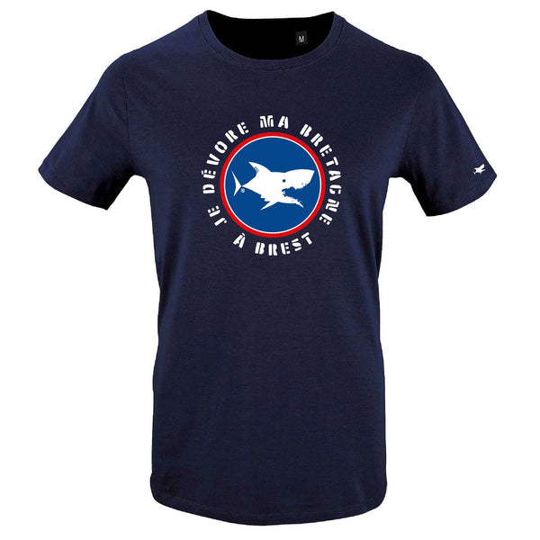 T-Shirt Femme - Taille XXL - villes de Bretagne et du Monde - Bleu Marine - Je dévore ma Bretagne à Brest