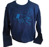 T-shirt Femme Manches longues Bleu marine Homard brodé