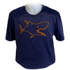 T-shirt Homme Bleu marine Requin brodé
